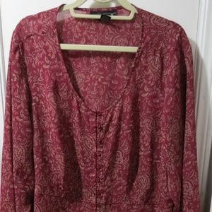 Beautiful red and cream blouse